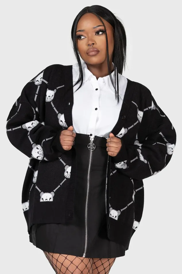 Women Chill Out Killstar Bone To Pick Cardigan