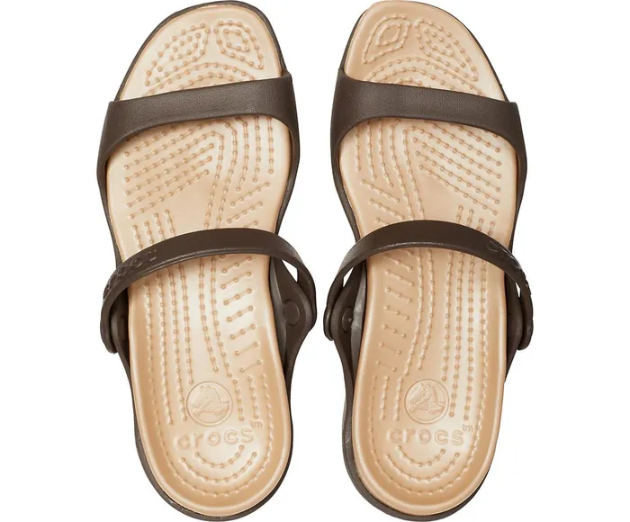 Women Cleo Sandal Espresso Gold Crocs Sandals