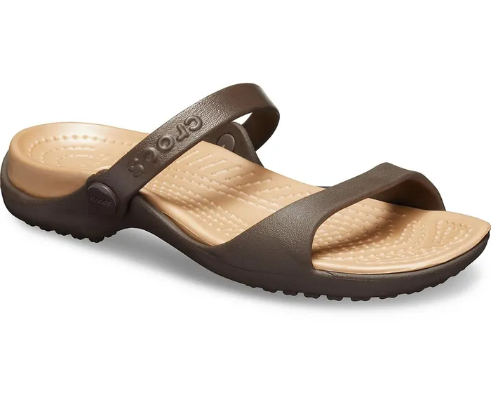 Women Cleo Sandal Espresso Gold Crocs Sandals