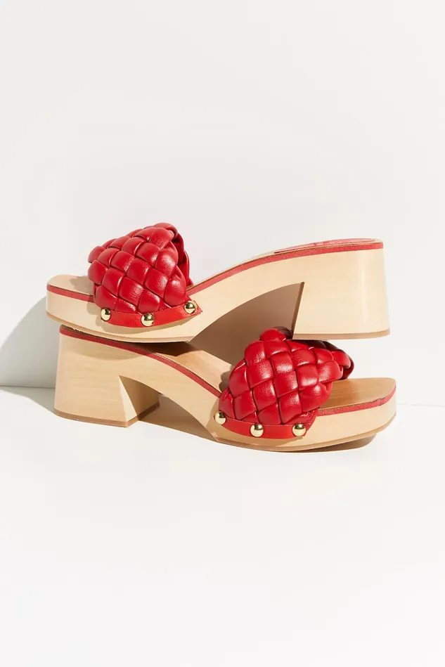 Women Clogs Free People Quincy Quilted Clogs Red