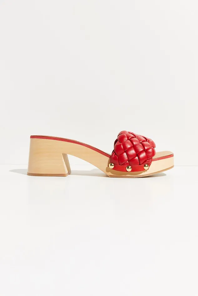 Women Clogs Free People Quincy Quilted Clogs Red