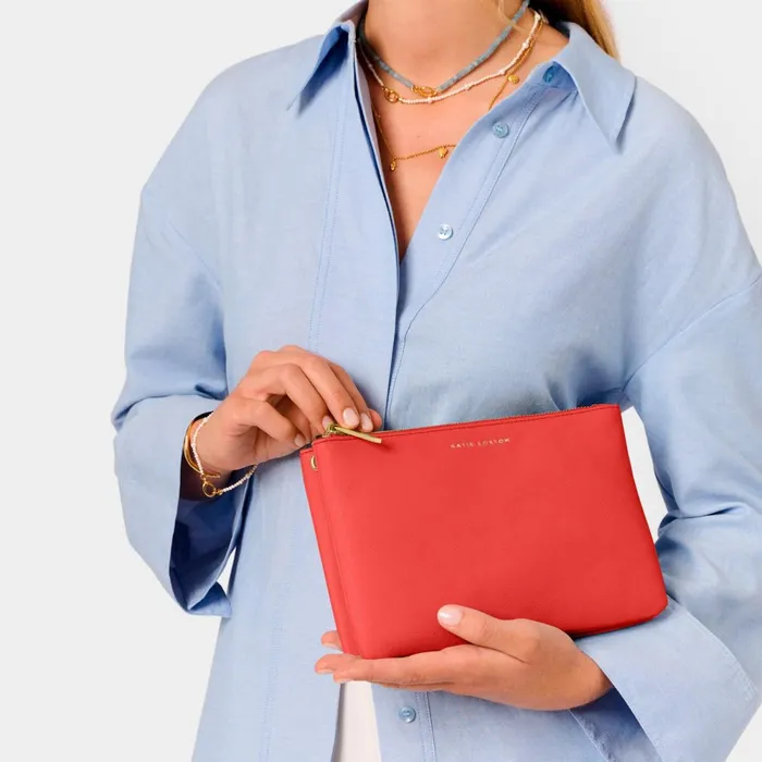 Women Clutch Bags and Pouches Katie Loxton Duo Pouch In Magenta 8211 Clutch Bag