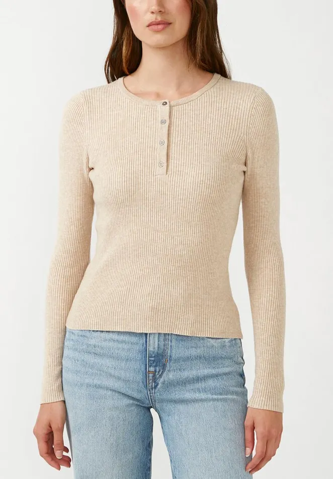 Women Collins Heather Oatmeal Women039s Long Sleeve Henley Heather Oatmeal Buffalo David Bitton Sweaters Women Collins Heather Oatmeal Women039s Long Sleeve Henley Heather Oatmeal Buffalo David Bitton Sweaters