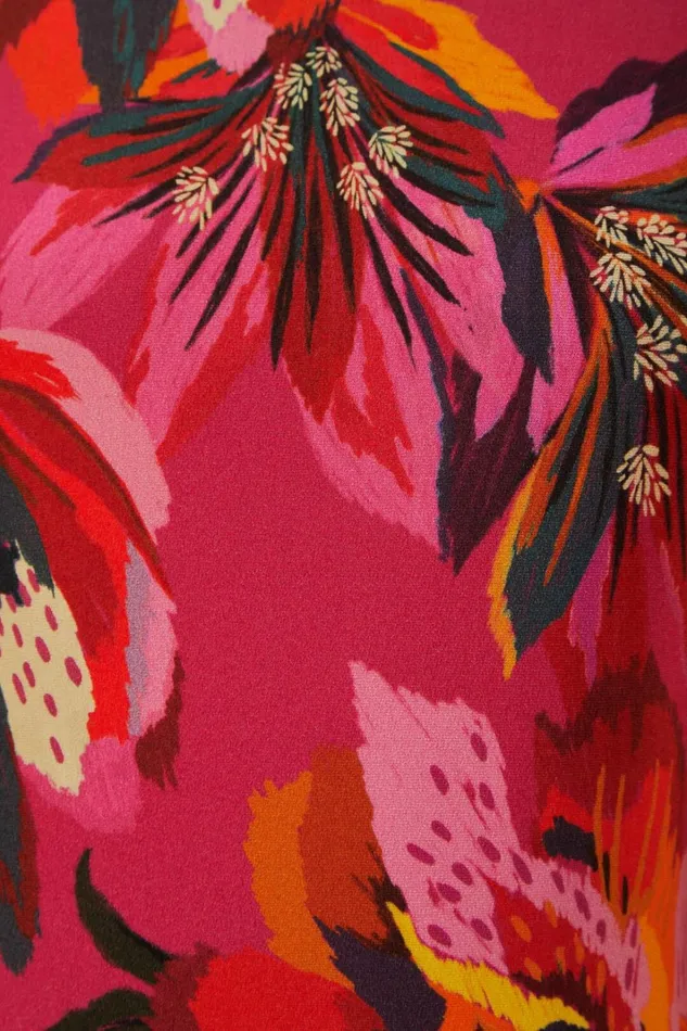 Women Colorful Flowers Jersey Midi Dress Colorful Flowers FARM Rio Midi Dresses