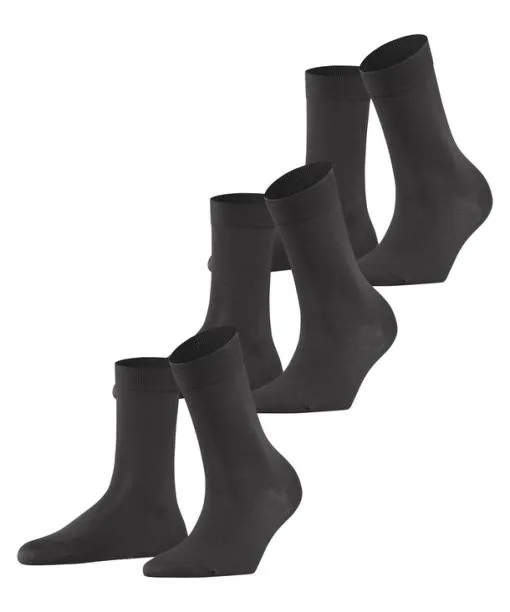 Women Cotton Touch 3Pack Women Socks Anthracite FALKE Socks