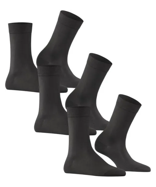 Women Cotton Touch 3Pack Women Socks Anthracite FALKE Socks