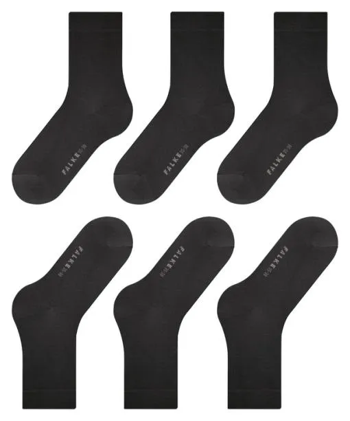 Women Cotton Touch 3Pack Women Socks Anthracite FALKE Socks
