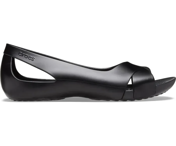 Women Crocs Serena Flat Black Crocs Sandals