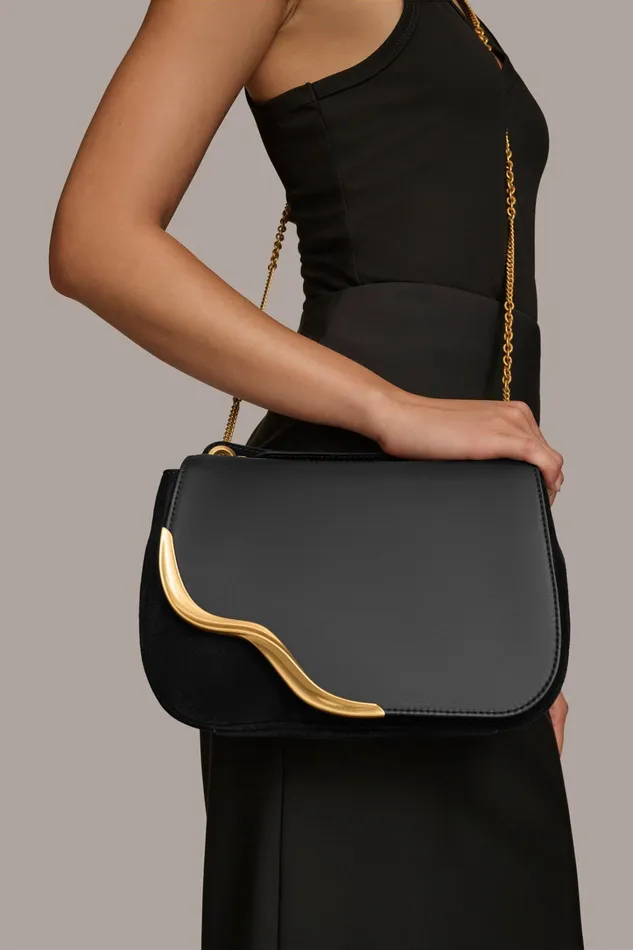 Women Crossbody Bags And Satchels Donna Karan MALVERNE CROSSBODY BAG Black
