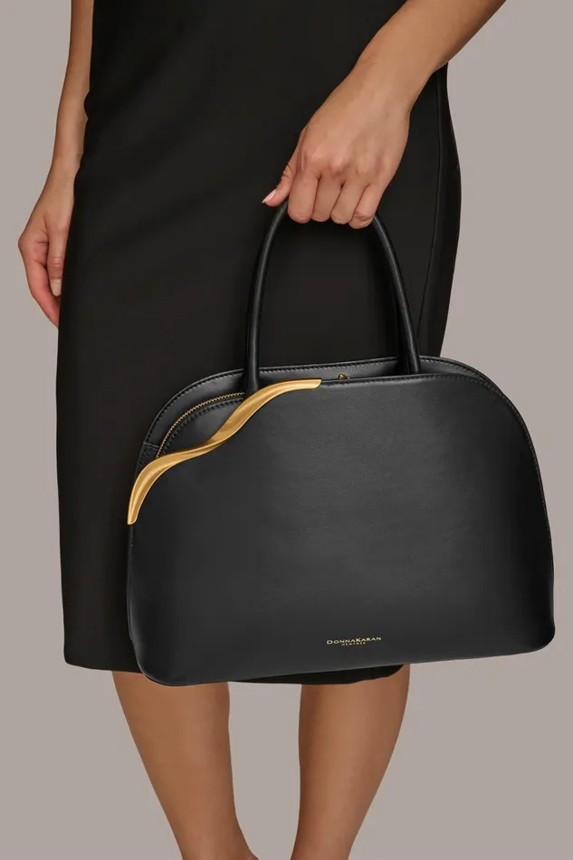 Women Crossbody Bags And Satchels Donna Karan MALVERNE SATCHEL Black Women Crossbody Bags And Satchels Donna Karan MALVERNE SATCHEL Black