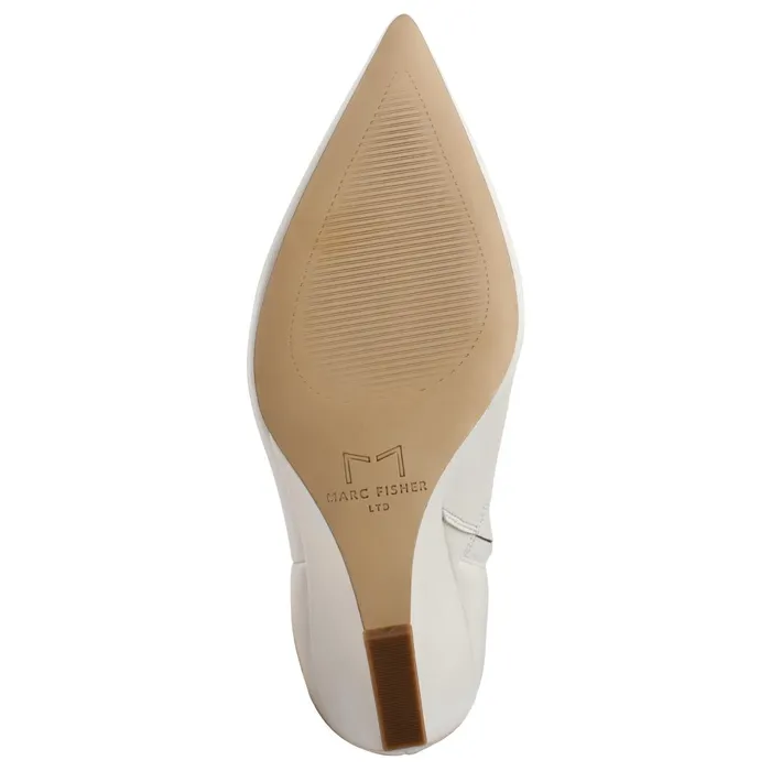 Women Dayna Wedge Bootie Chic Cream Leather Marc Fisher Booties