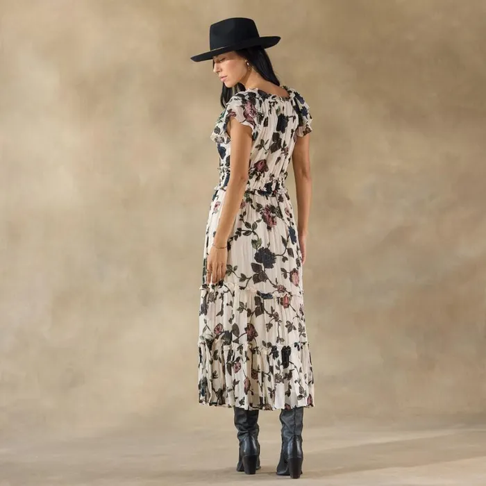 Women Delaney Midi Dress Floral Sundance Catalog Dresses and Jumpsuits