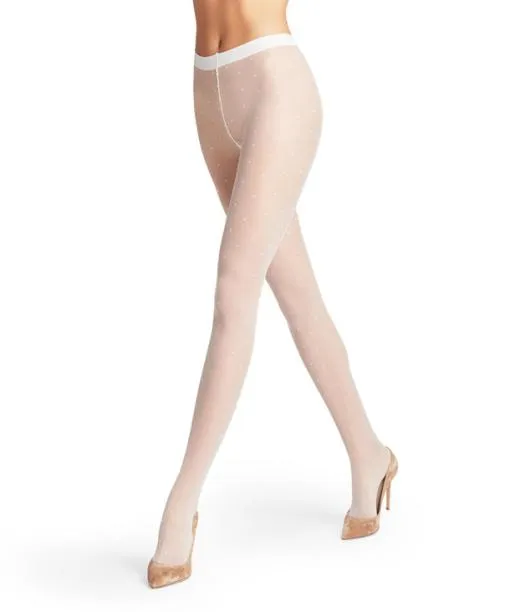 Women Dot 15 DEN Women Tights White FALKE Tights and Leggings