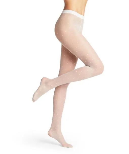 Women Dot 15 DEN Women Tights White FALKE Tights and Leggings