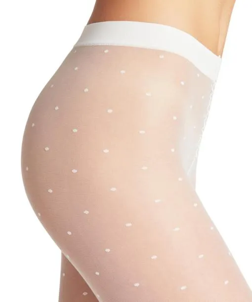 Women Dot 15 DEN Women Tights White FALKE Tights and Leggings