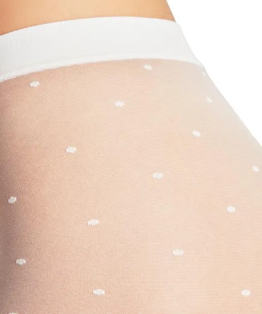 Women Dot 15 DEN Women Tights White FALKE Tights and Leggings