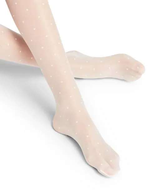 Women Dot 15 DEN Women Tights White FALKE Tights and Leggings