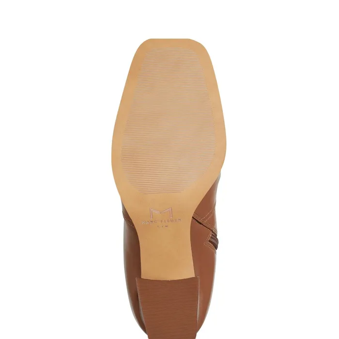 Women Dreeam Block Heeled Boot Tan Leather Marc Fisher Boots and Booties