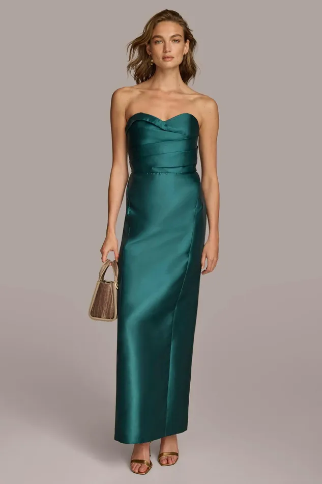 Women Dresses And Jumpsuits Donna Karan SWEETHEART NECKLINE GOWN Spruce