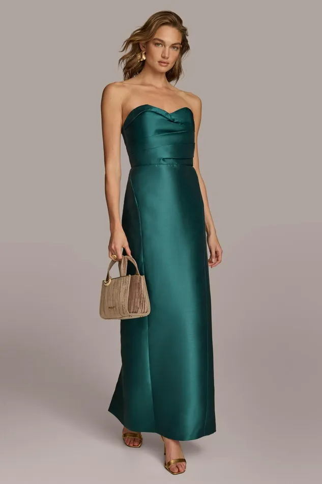 Women Dresses And Jumpsuits Donna Karan SWEETHEART NECKLINE GOWN Spruce