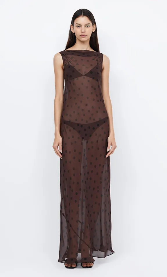 Women Dresses Bec Bridge TURNER BOATNECK MAXI DRESS Chocolateblack