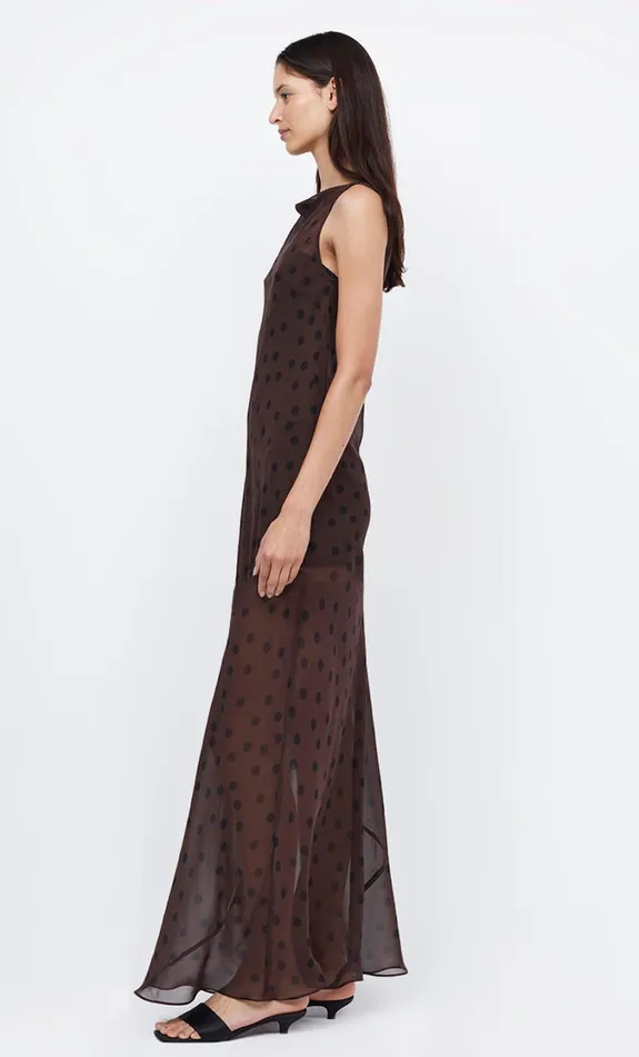 Women Dresses Bec Bridge TURNER BOATNECK MAXI DRESS Chocolateblack