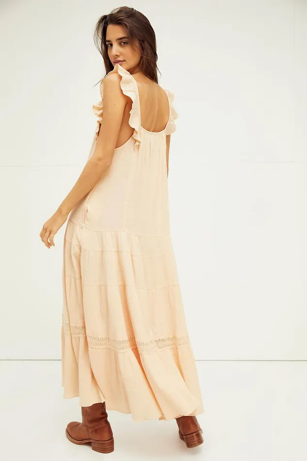 Women Dresses Free People Caught In Motion Maxi Dress Brioche
