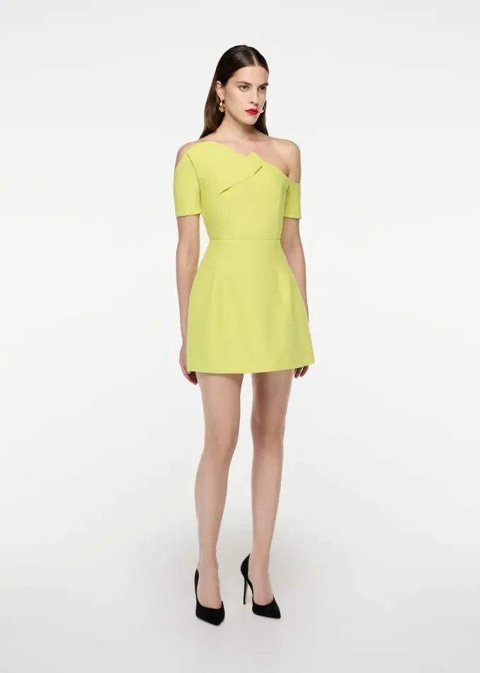 Women Dresses Roland Mouret Asymmetric Silk Wool Mini Dress