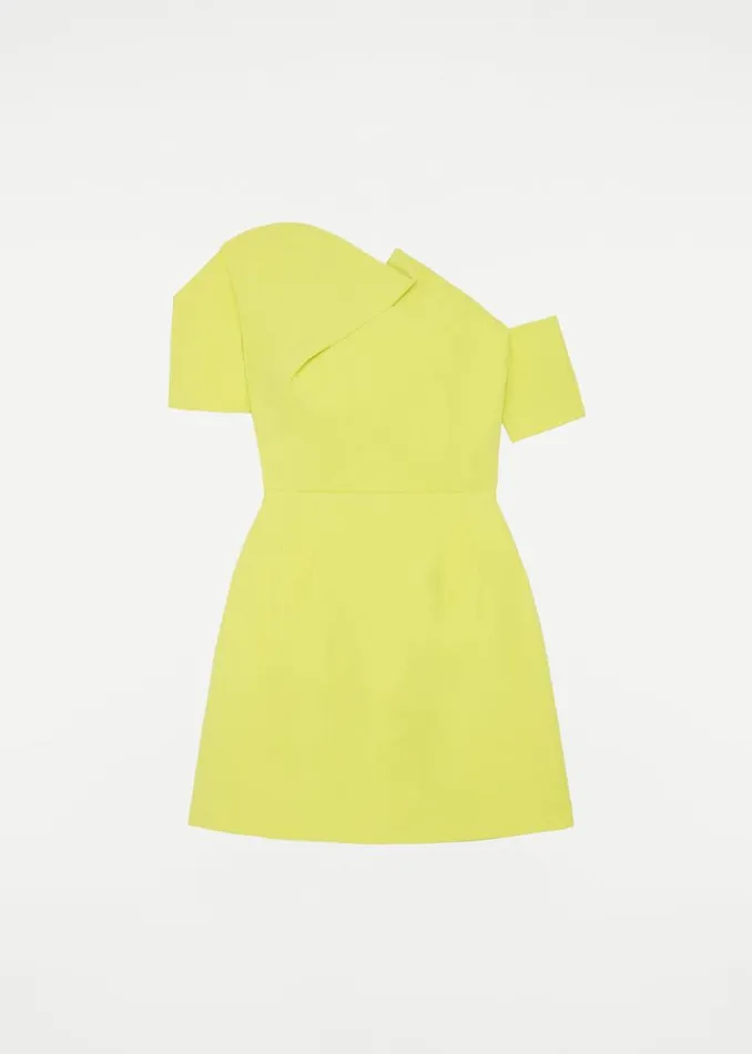 Women Dresses Roland Mouret Asymmetric Silk Wool Mini Dress