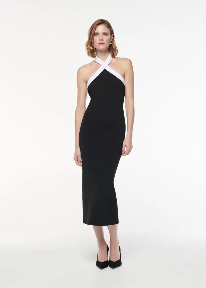 Women Dresses Roland Mouret Halter Neck Flat Knit Maxi Dress