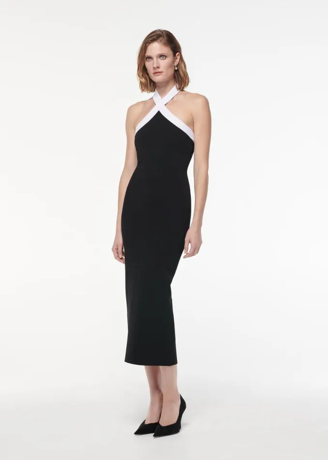 Women Dresses Roland Mouret Halter Neck Flat Knit Maxi Dress