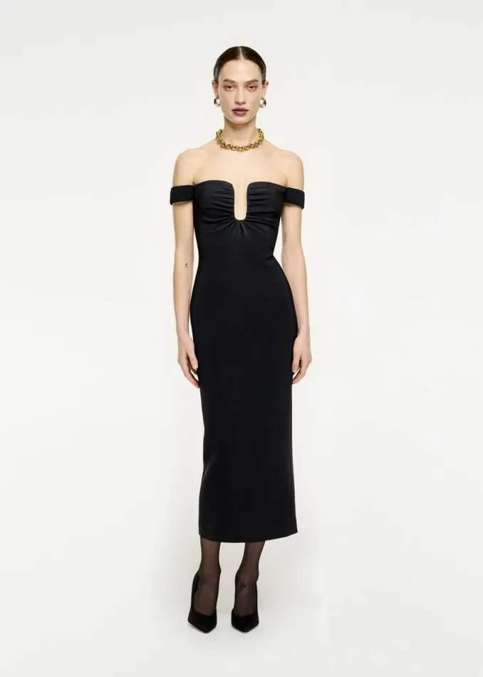 Women Dresses Roland Mouret Off The Shoulder Stretch Cady Midi Dress