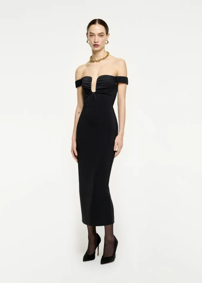 Women Dresses Roland Mouret Off The Shoulder Stretch Cady Midi Dress