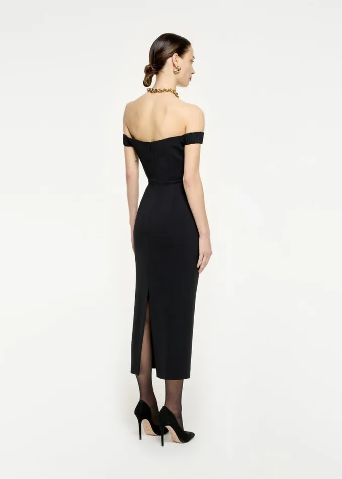 Women Dresses Roland Mouret Off The Shoulder Stretch Cady Midi Dress