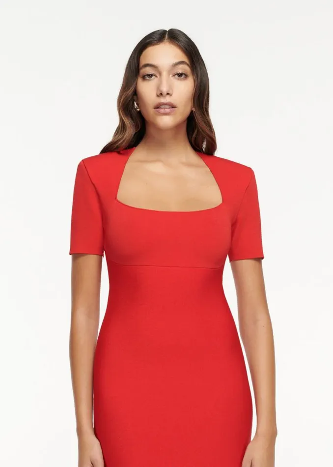 Women Dresses Roland Mouret Short Sleeve Flat Knit Maxi Dress