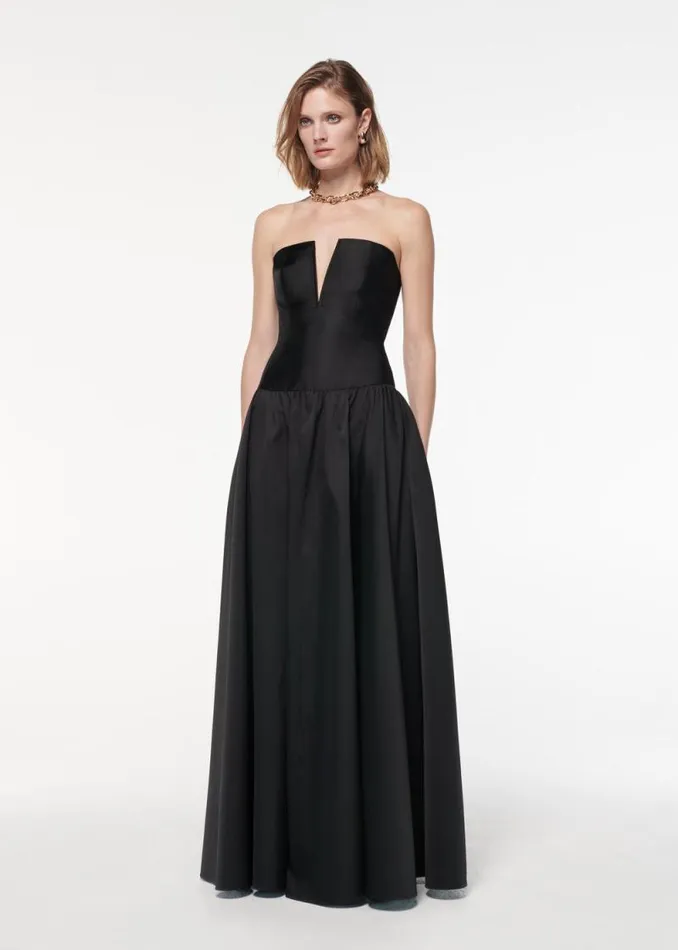 Women Dresses Roland Mouret Strapless Taffeta Gown