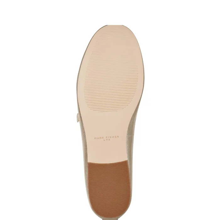 Women Evie Ballet Flat Gold Leather Marc Fisher Loafers and Flats