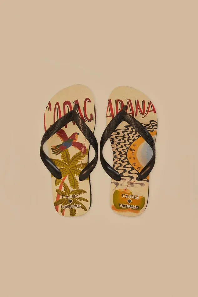 Women Farm Copacabana Havaianas Sandals Black FARM Rio Sandals Women Farm Copacabana Havaianas Sandals Black FARM Rio Sandals