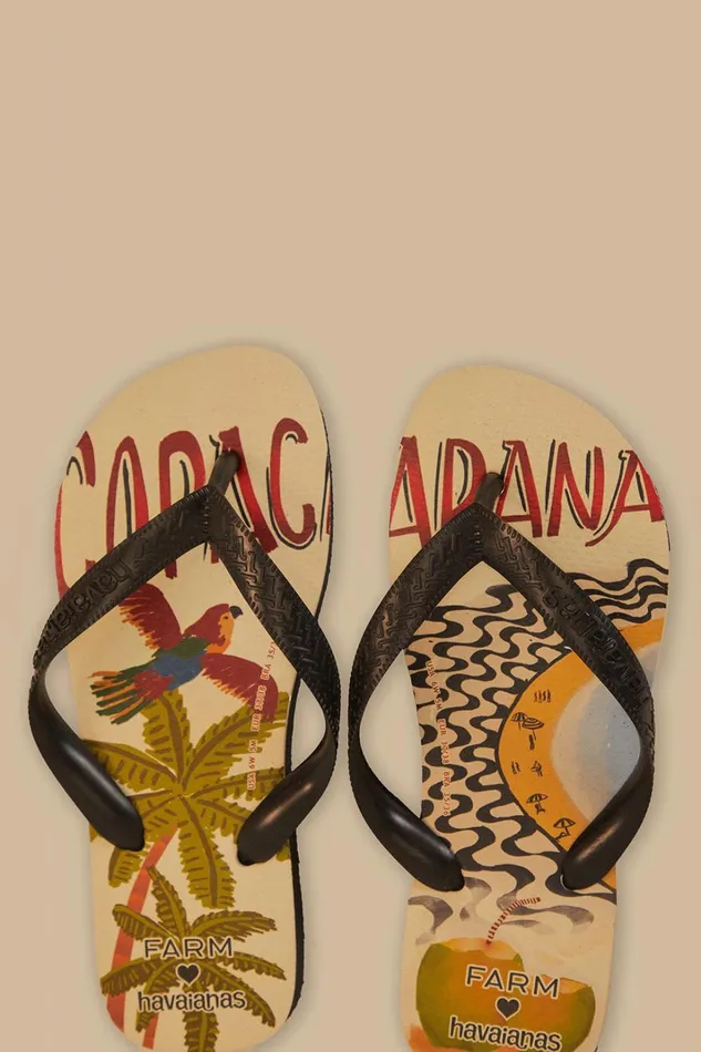 Women Farm Copacabana Havaianas Sandals Black FARM Rio Sandals Women Farm Copacabana Havaianas Sandals Black FARM Rio Sandals