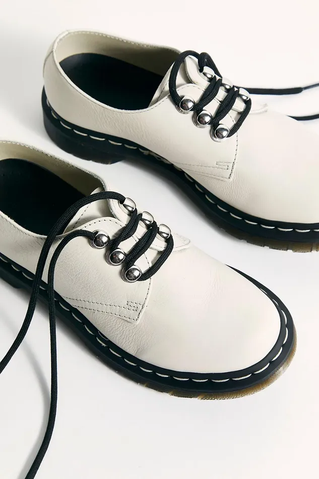 Women Flats Menswear Free People Dr Martens 1461 Hardware Oxfords Bone
