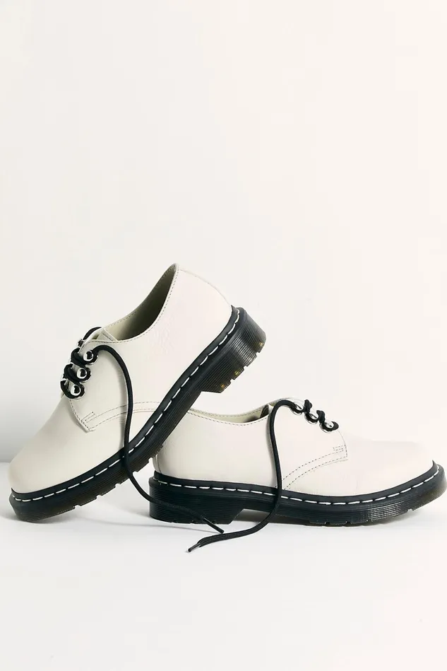 Women Flats Menswear Free People Dr Martens 1461 Hardware Oxfords Bone