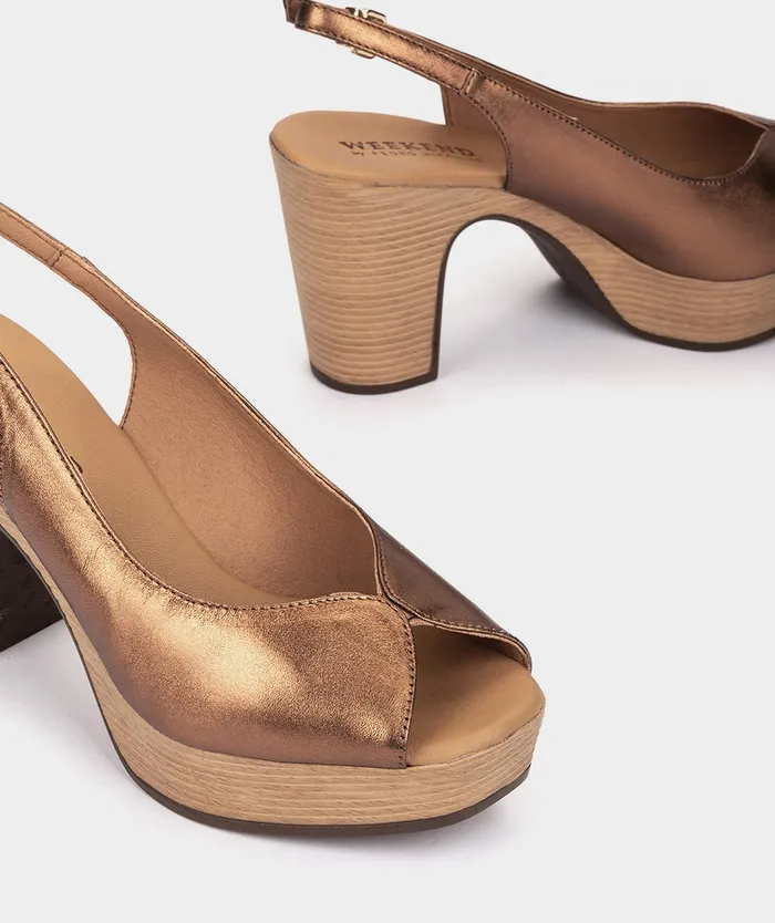 Women Floriana Metallic 8211 Heeled Sandals Pedro Miralles