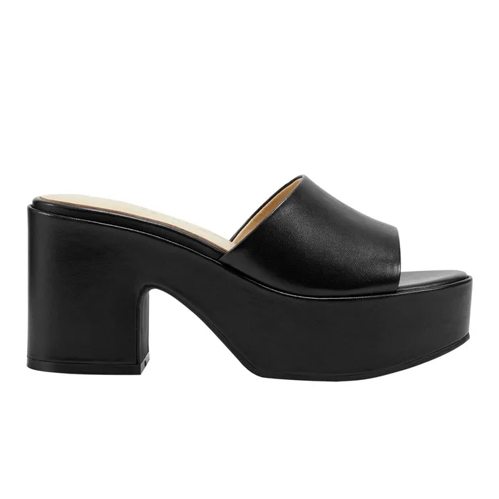 Women Forina Platform Slide Sandal Black Marc Fisher Mules and Slides