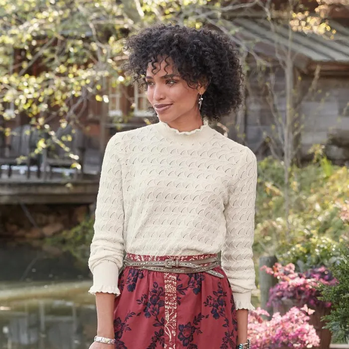 Women Frances Ruffle Turtleneck Cinnabar Sundance Catalog Sweaters Women Frances Ruffle Turtleneck Cinnabar Sundance Catalog Sweaters