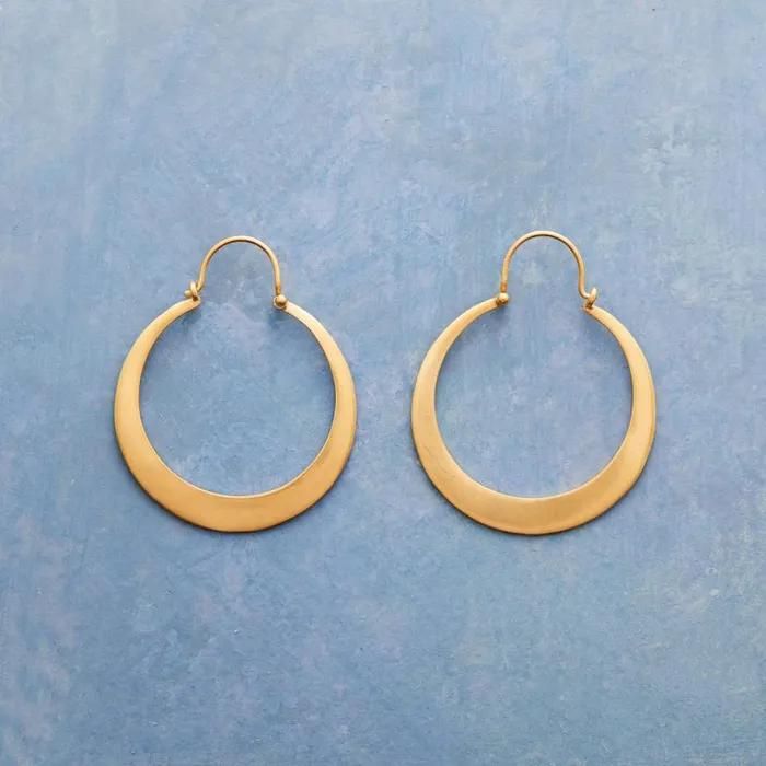 Women Golden Bowl Hoop Earrings Sundance Catalog Earrings
