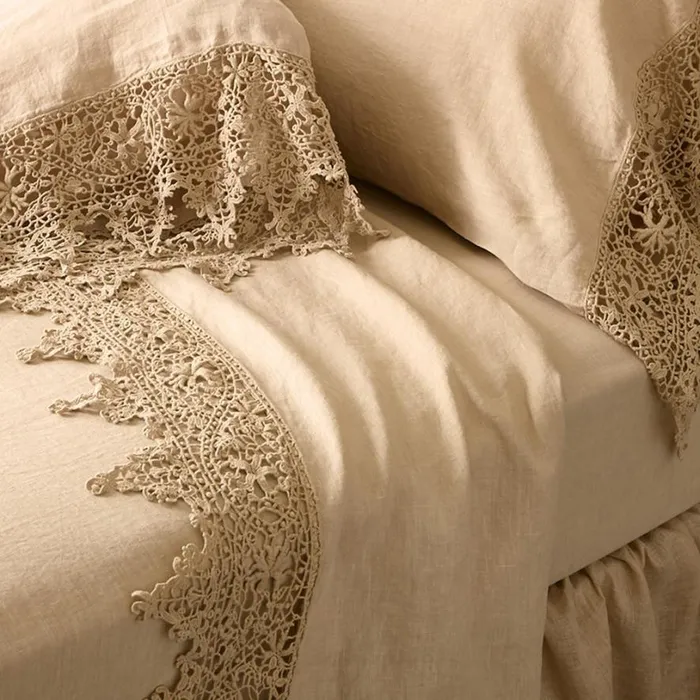 Women Gossamer Linen Lace Flat Sheet Cenote Sundance Catalog Bedding and Bath Women Gossamer Linen Lace Flat Sheet Cenote Sundance Catalog Bedding and Bath