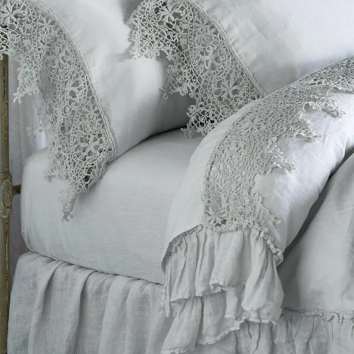 Women Gossamer Linen Lace Flat Sheet Cenote Sundance Catalog Bedding and Bath Women Gossamer Linen Lace Flat Sheet Cenote Sundance Catalog Bedding and Bath