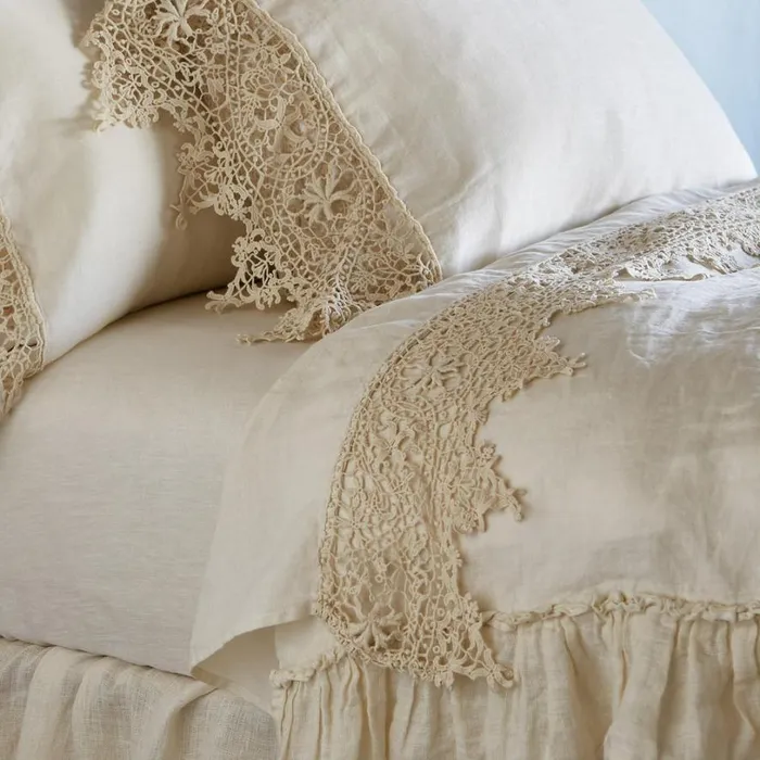 Women Gossamer Linen Lace Flat Sheet Cenote Sundance Catalog Bedding and Bath Women Gossamer Linen Lace Flat Sheet Cenote Sundance Catalog Bedding and Bath