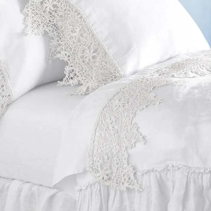Women Gossamer Linen Lace Flat Sheet Cenote Sundance Catalog Bedding and Bath Women Gossamer Linen Lace Flat Sheet Cenote Sundance Catalog Bedding and Bath