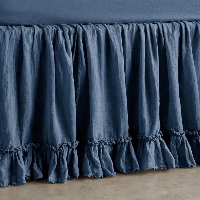 Women Gossamer Linen Ruffle Bedskirt Sea Sundance Catalog Bedding and Bath